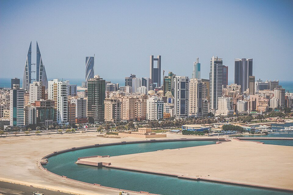 The Manama waterfront and city skyline, Bahrain